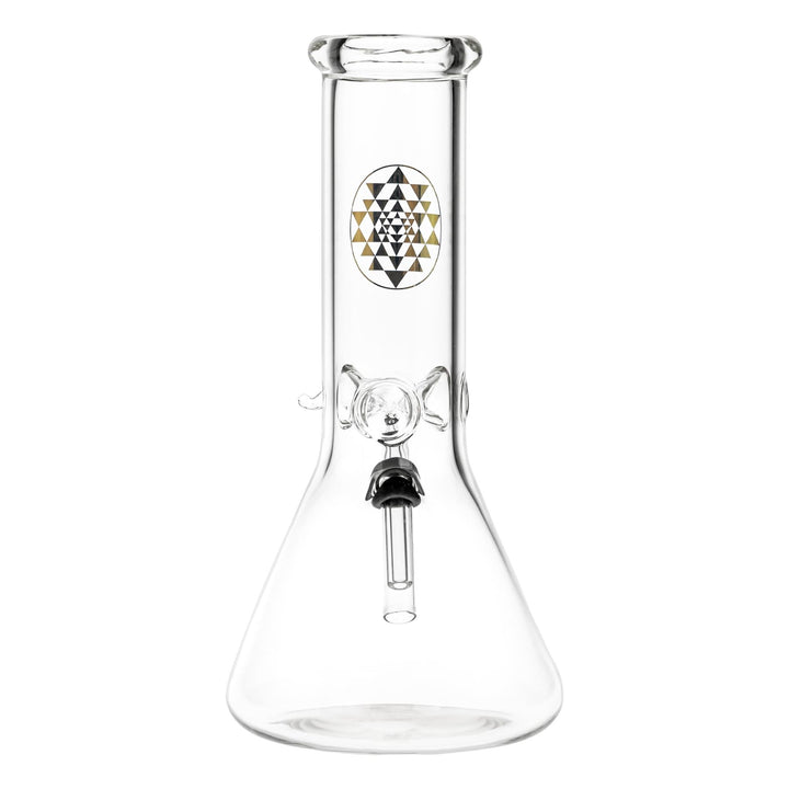 Sacred Geometry Beaker back angle displayed on a white background - Up N Smoke