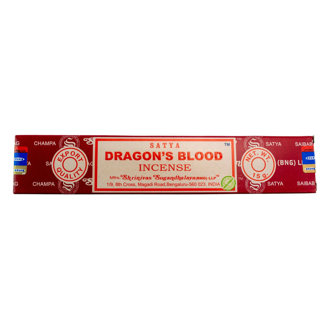Box of Satya Dragon's Blood incense on a white background - Up N Smoke
