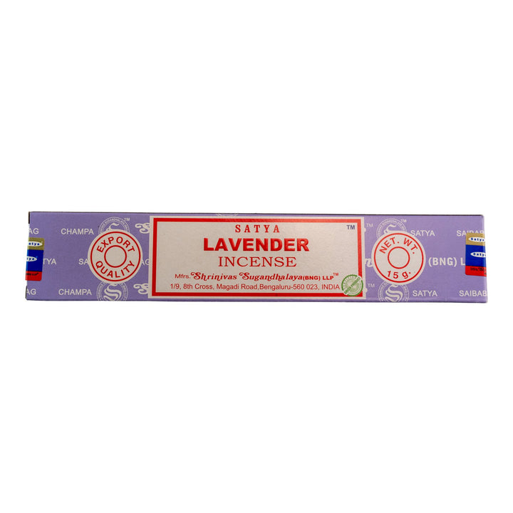 Box of Satya Lavender incense on a white background - Up N Smoke