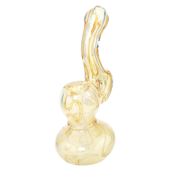 Sherlock Curved Fumed Bubbler light brown side angle on a white background - Up N Smoke