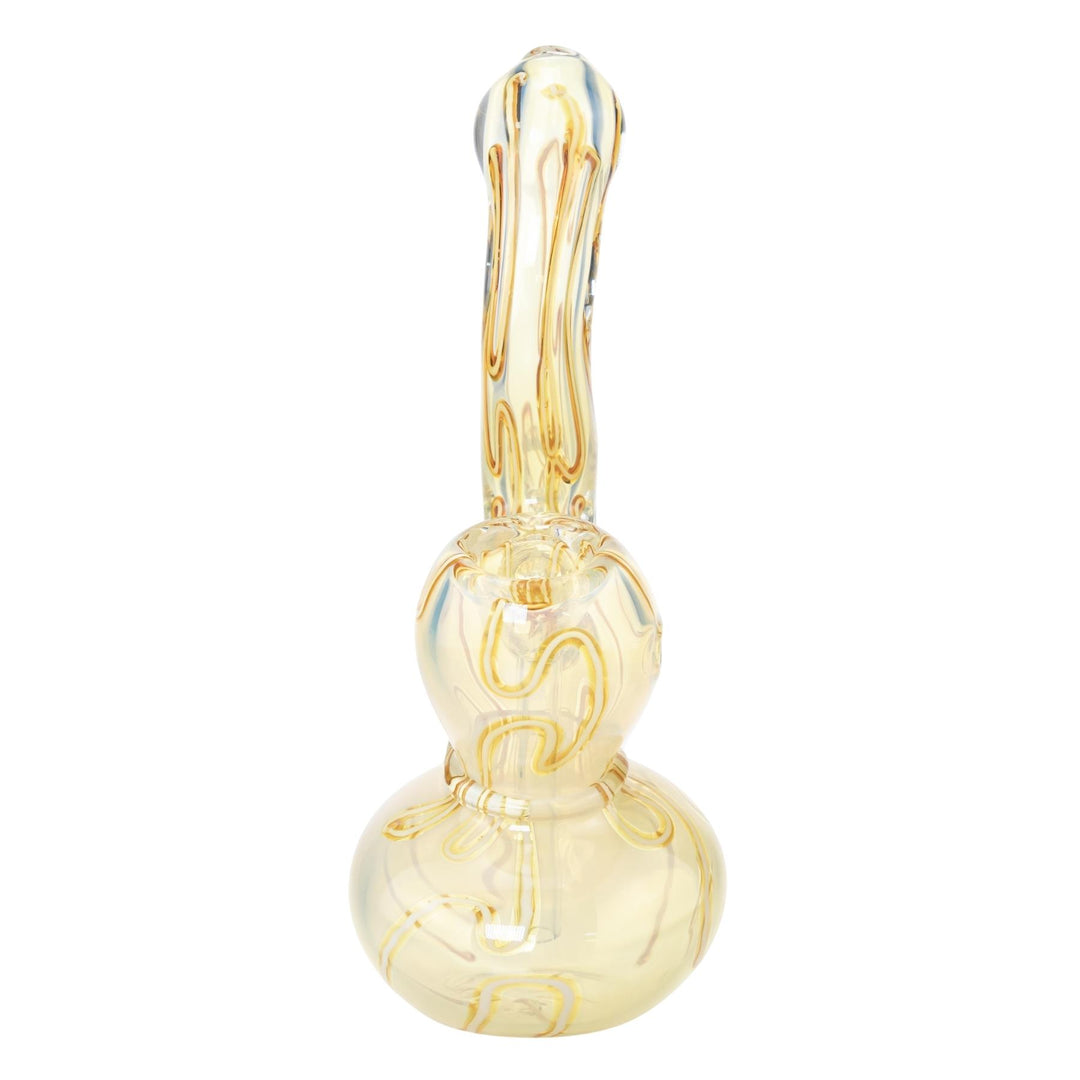 Sherlock Curved Fumed Bubbler light brown front angle on a white background - Up N Smoke