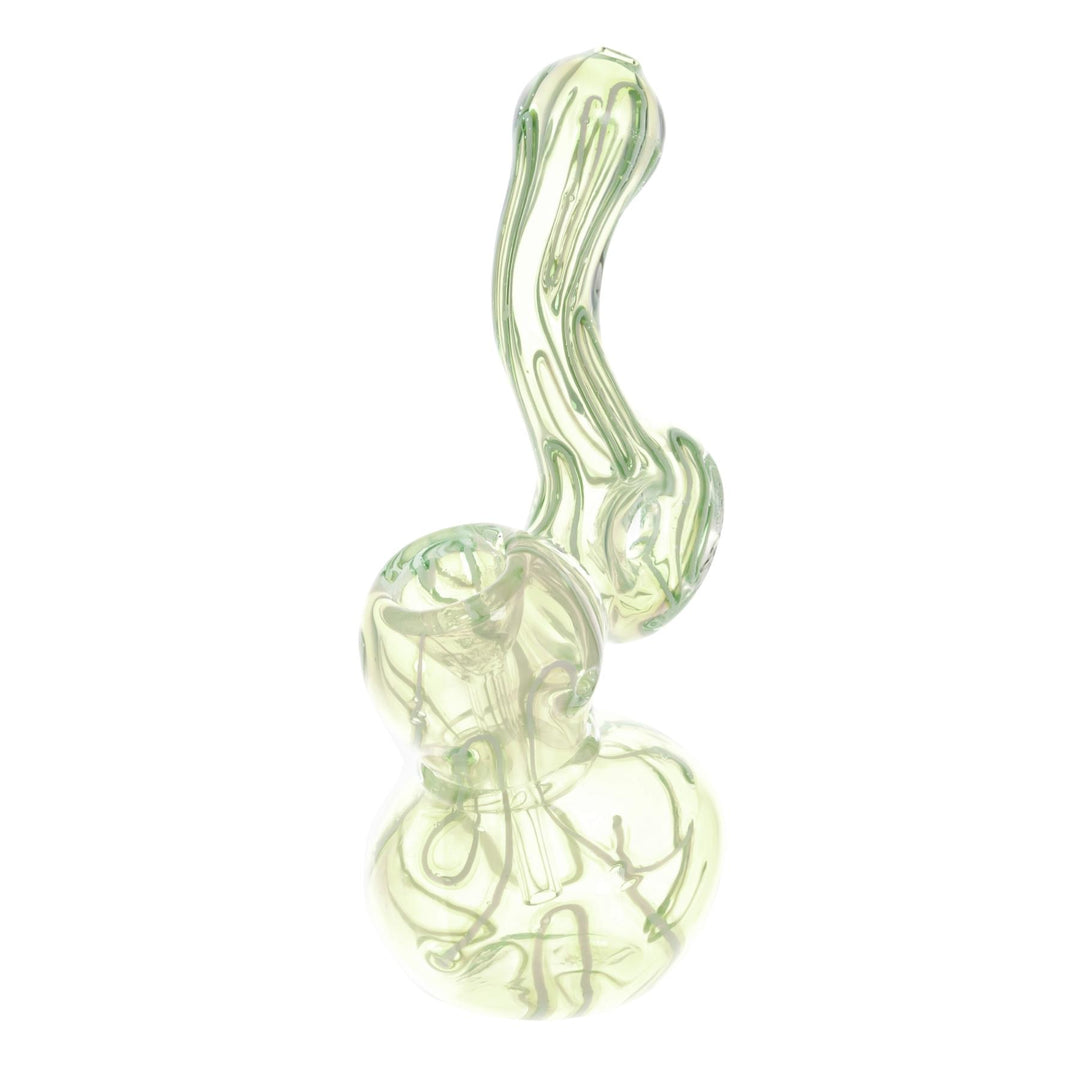 Sherlock Curved Fumed Bubbler light green color side angle on a white background - Up N Smoke