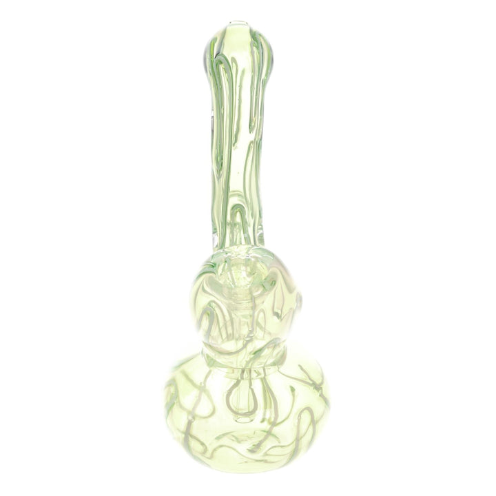 Sherlock Curved Fumed Bubbler light green color front angle on a white background - Up N Smoke