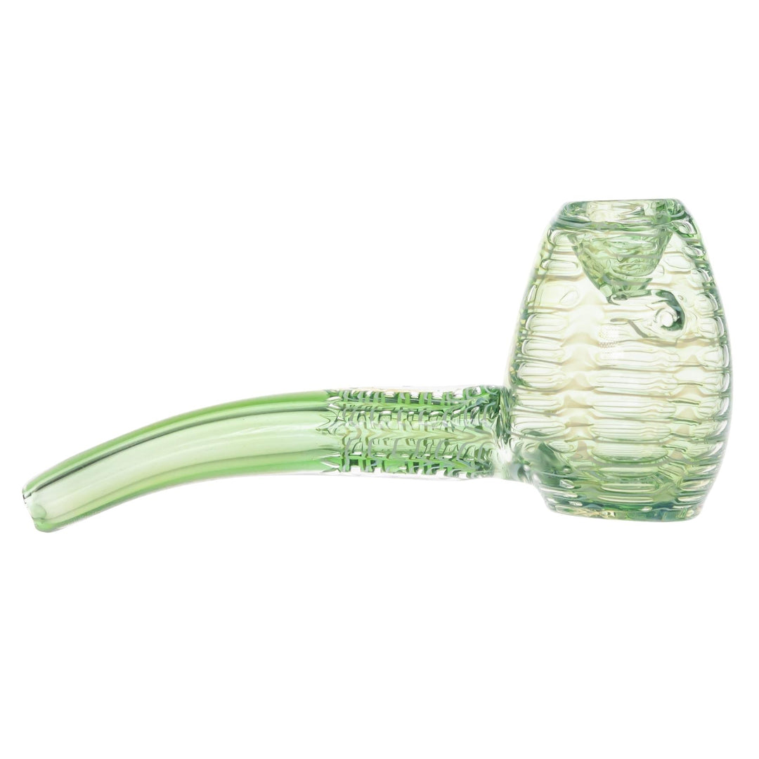 Sherlock Fumed Pipe green color right side on a white background - Up N Smoke