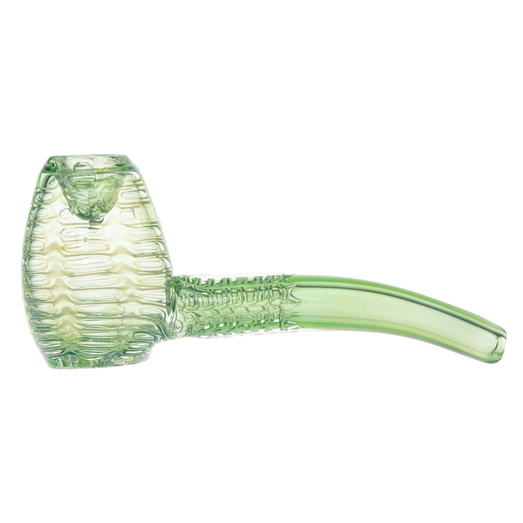 Sherlock Fumed Pipe green color left side on a white background - Up N Smoke