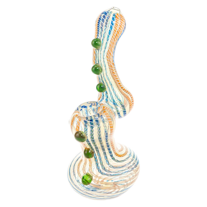 Sherlock Fumed Textured Bubbler on a white background, slight side angle - Up N Smoke