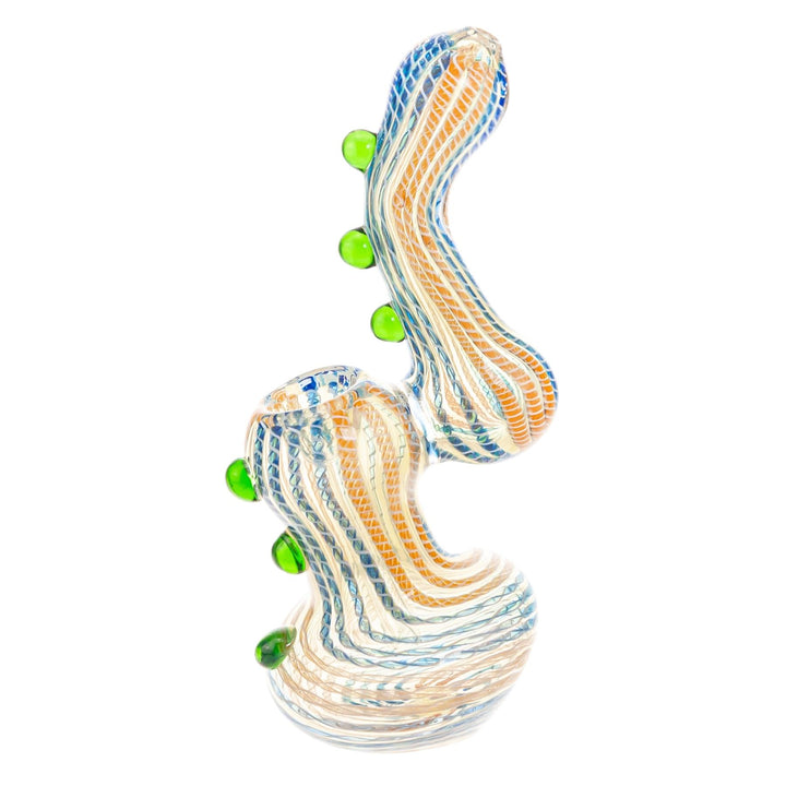 Sherlock Fumed Textured Bubbler on a white background left side angle - Up N Smoke