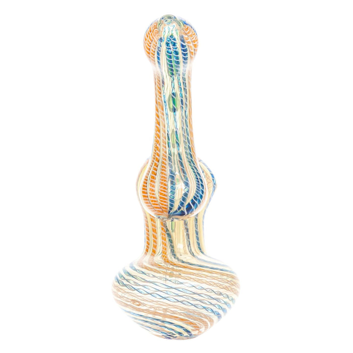 Sherlock Fumed Textured Bubbler on a white background back side angle - Up N Smoke