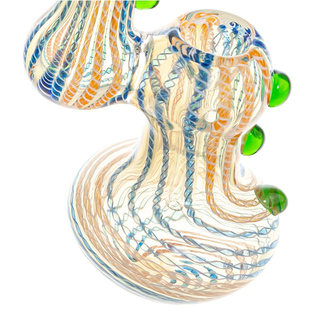 Sherlock Fumed Textured Bubbler on a white background closeup angle - Up N Smoke