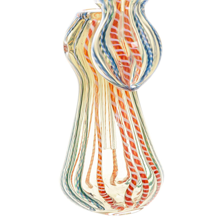 Sherlock Fumed Lined Bubbler on a white background close up angle - Uo N Smoke