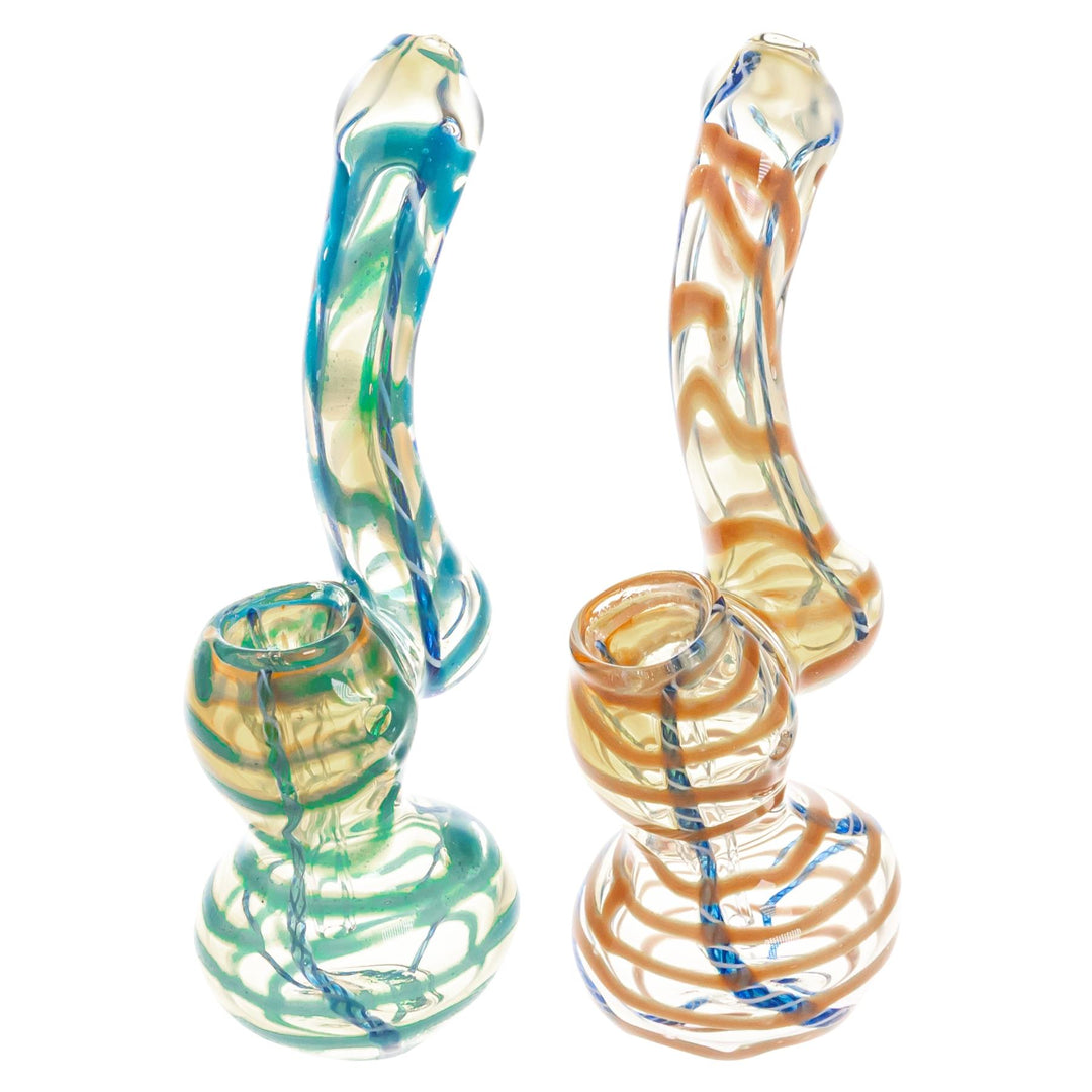 Sherlock Fumed Looped Bubbler on a white background group photo - Up N Smoke