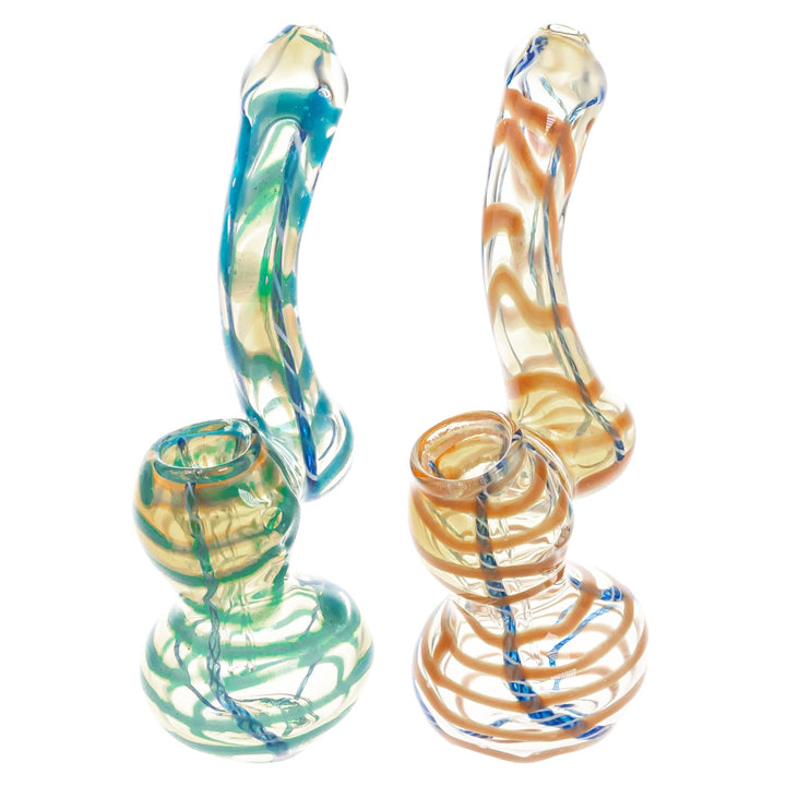 Sherlock Fumed Looped Bubbler on a white background group photo - Up N Smoke