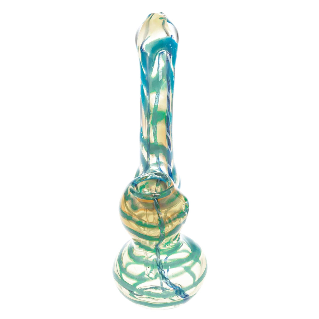Sherlock Fumed Looped Bubbler on a white background Blue front angle - Up N Smoke