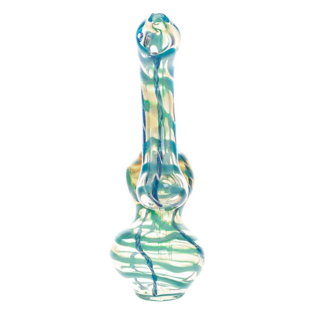 Sherlock Fumed Looped Bubbler on a white background Blue back angle - Up N Smoke