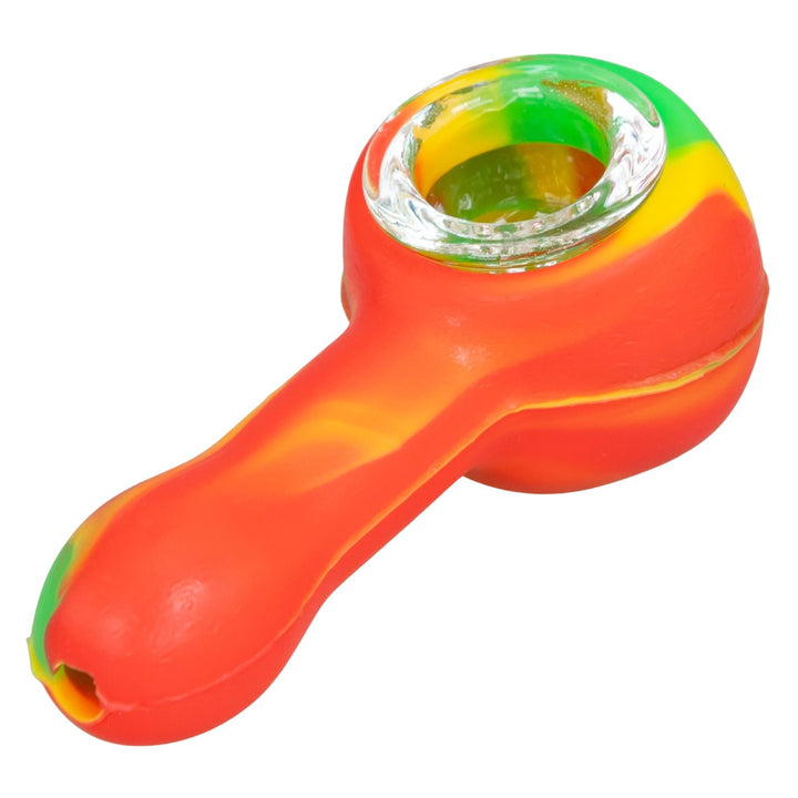 SheshGear Silicone Spoon rasta color side angle photo on a white background - Up N Smoke