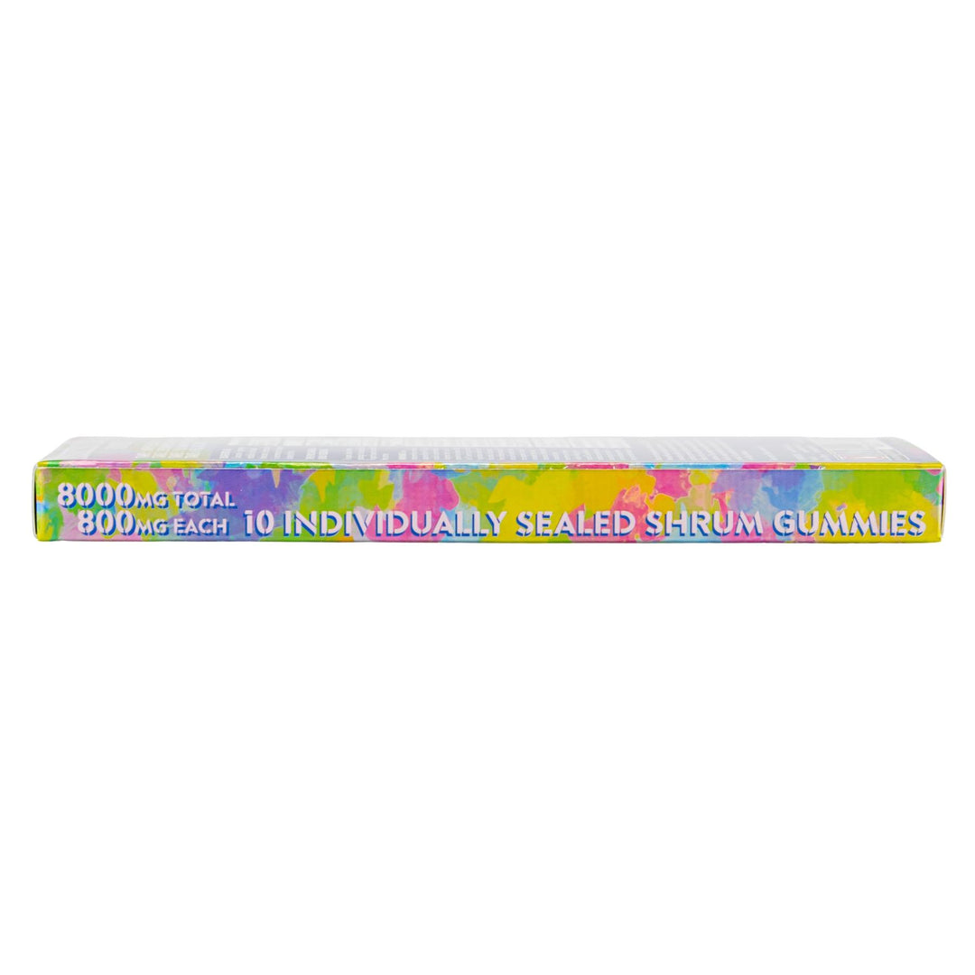 Shrumfuzed Mushroom Gummies 10 pack side of box on a white background - Up N Smoke