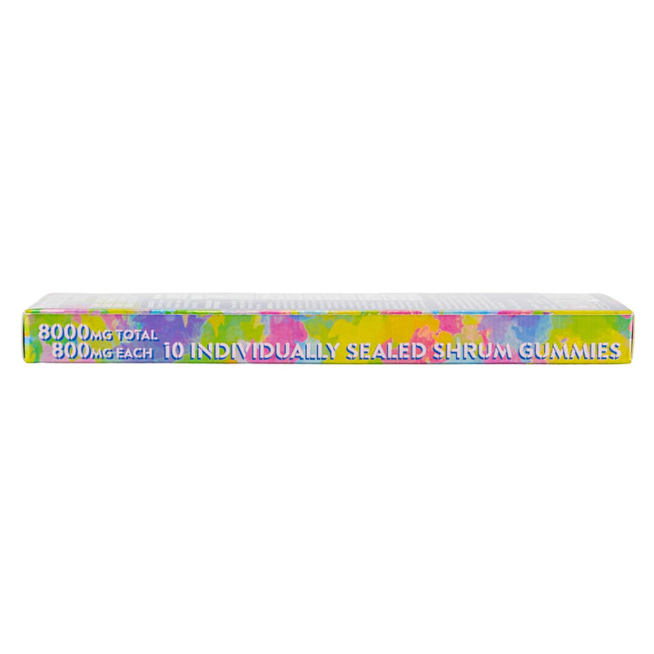 Shrumfuzed Mushroom Gummies 10 pack side of box on a white background - Up N Smoke