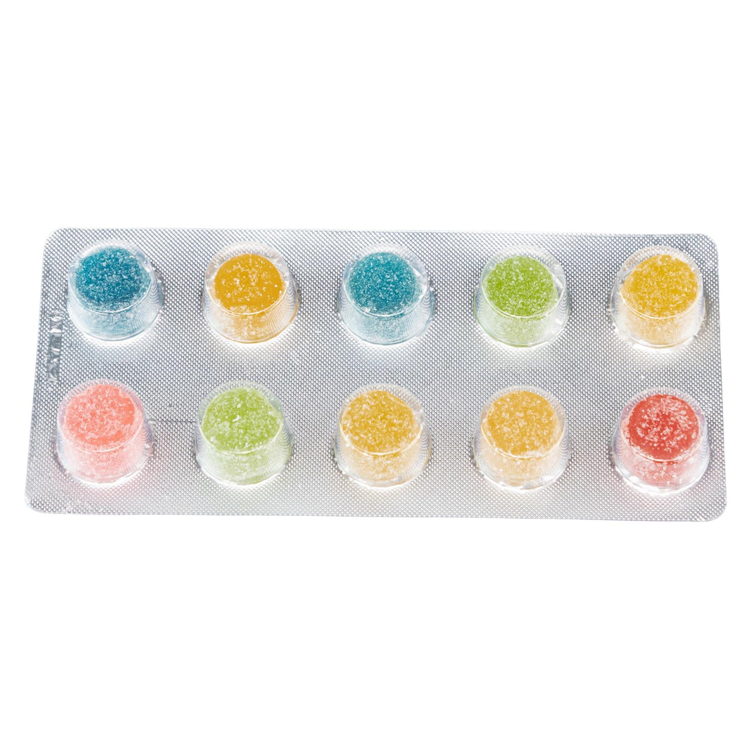 Shrumfuzed Mushroom Gummies 10 pack on a white background - Up N Smoke