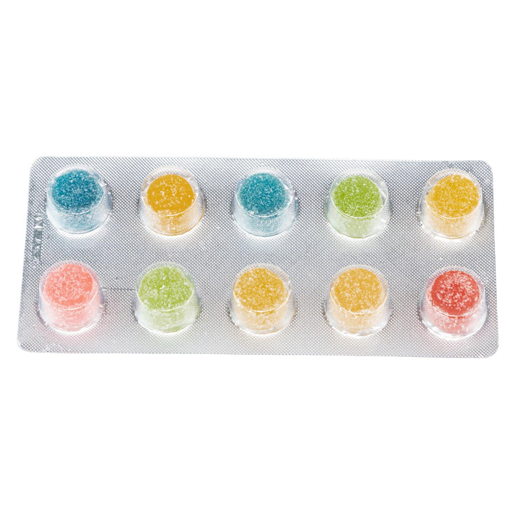 Shrumfuzed Mushroom Gummies 10 pack on a white background - Up N Smoke