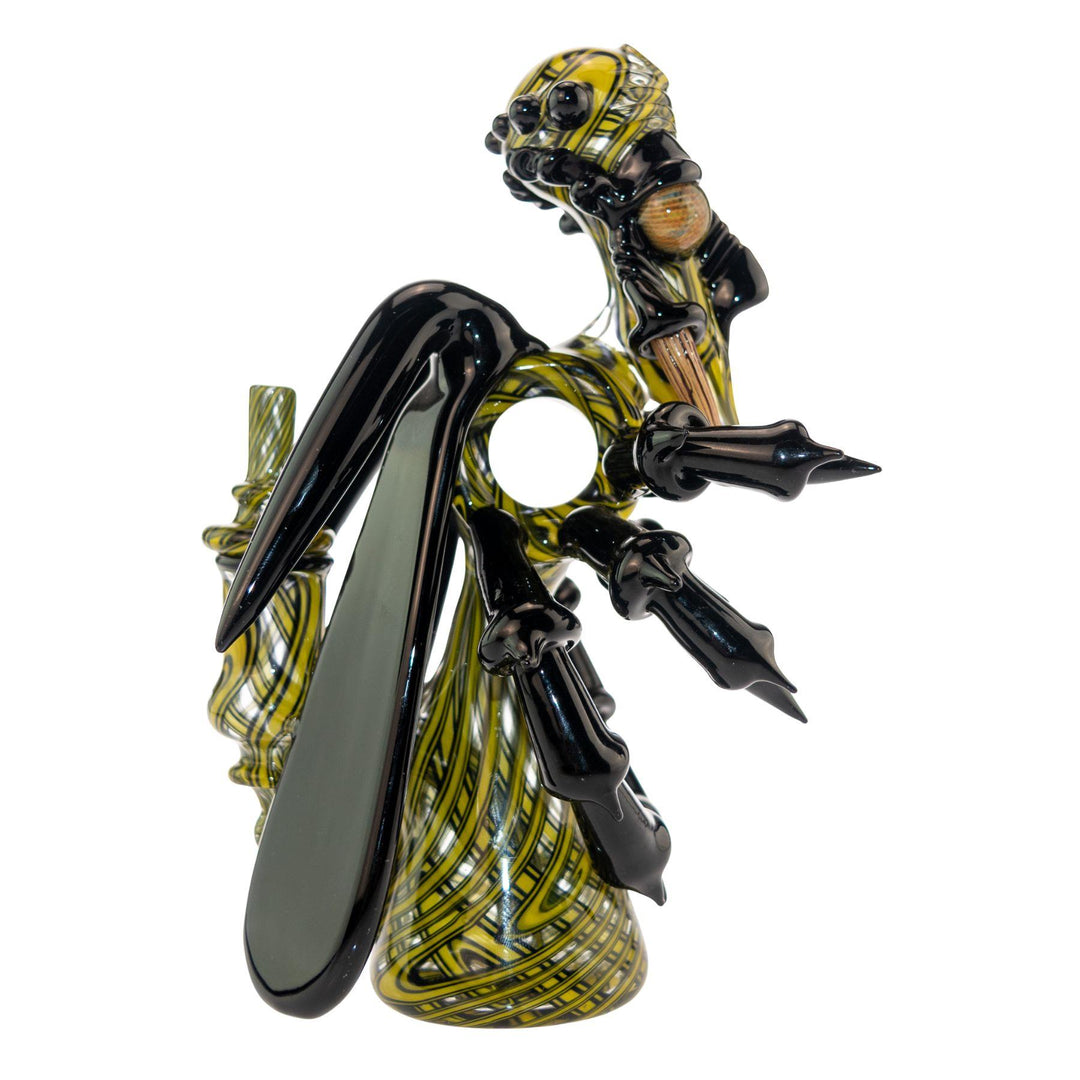 "Right side of a Shuhbuh GlassWorks Wasp Rig on a white background," - Up N Smoke.
