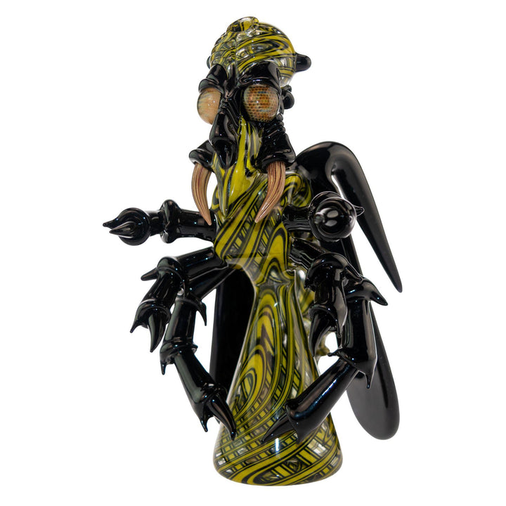 "Functional heady glass piece by Shuhbuh GlassWorks on a white background," - Up N Smoke.