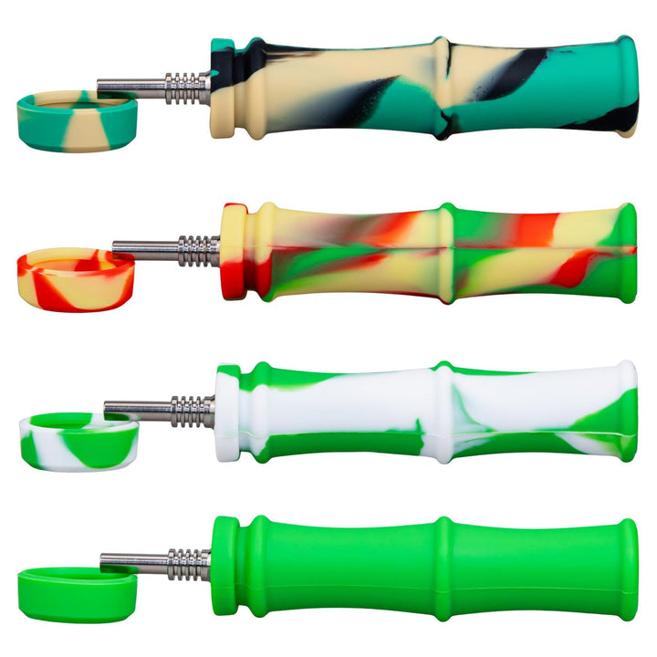 Silicone Bamboo Nectar Collector group photo on a white background - Up N Smoke