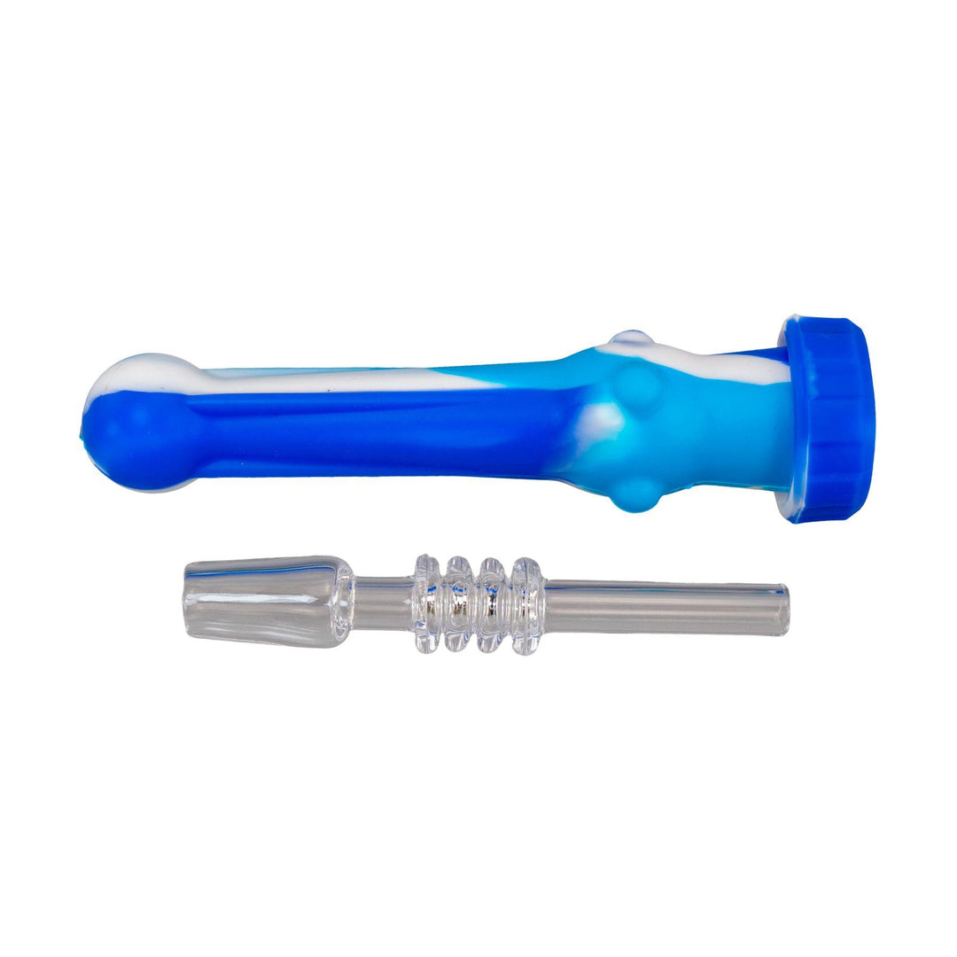 "Silicone Nectar Collector in the color variation blue," - Up N Smoke.
