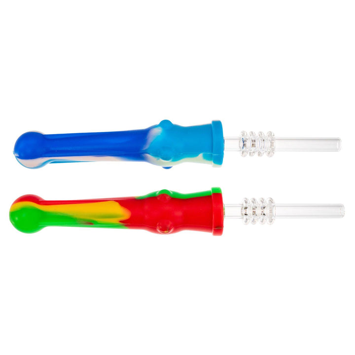 "Two Silicone Nectar Collectors with a 14mm quartz insert," - Up N Smoke.