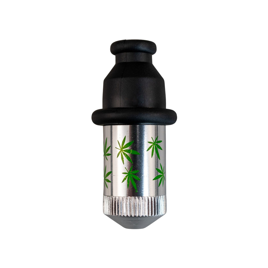 "Silver Leaf Bullet Pipe on a white background," - Up N Smoke.