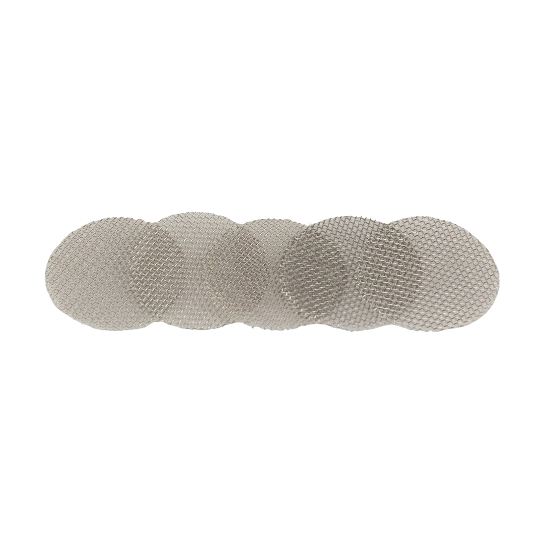 Silver Stainless Steel Screen Filter on white background - Up N Smoke