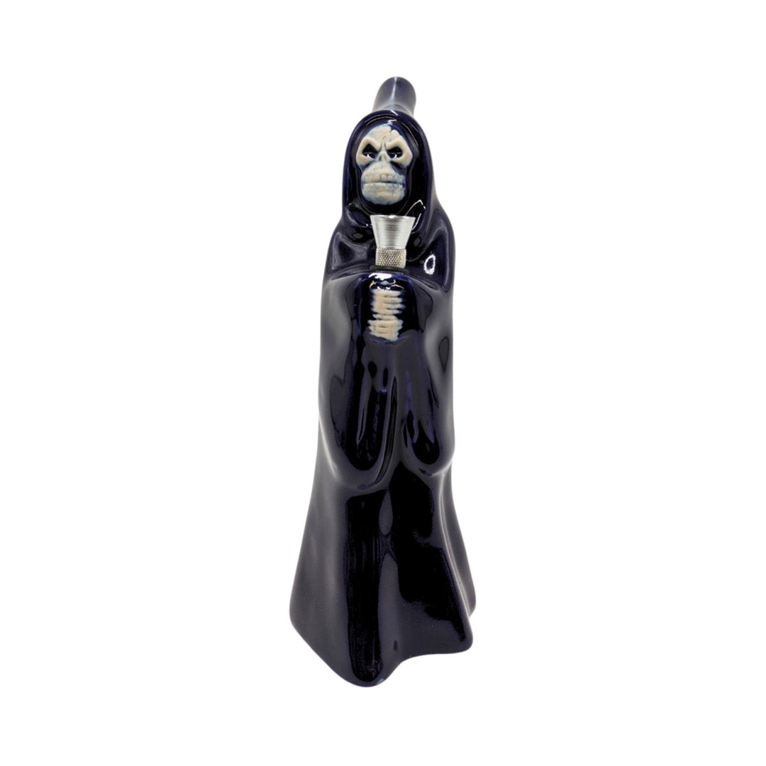 Skeleton Cupbearer Ceramic Water Pipe front angle on a white background - Up N Smoke