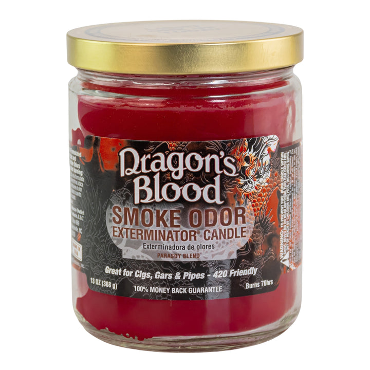 Smoke Odor Exterminator Candle Dragon's Blood displayed on a white background - Up N Smoke