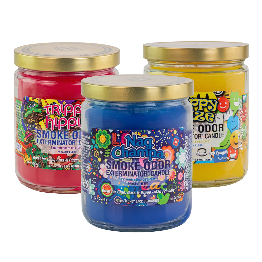 Smoke Odor Exterminator Candle group photo displayed on a white background - Up N Smoke