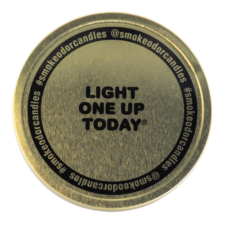 Smoke Odor Exterminator Candle lid displayed on a white background - Up N Smoke