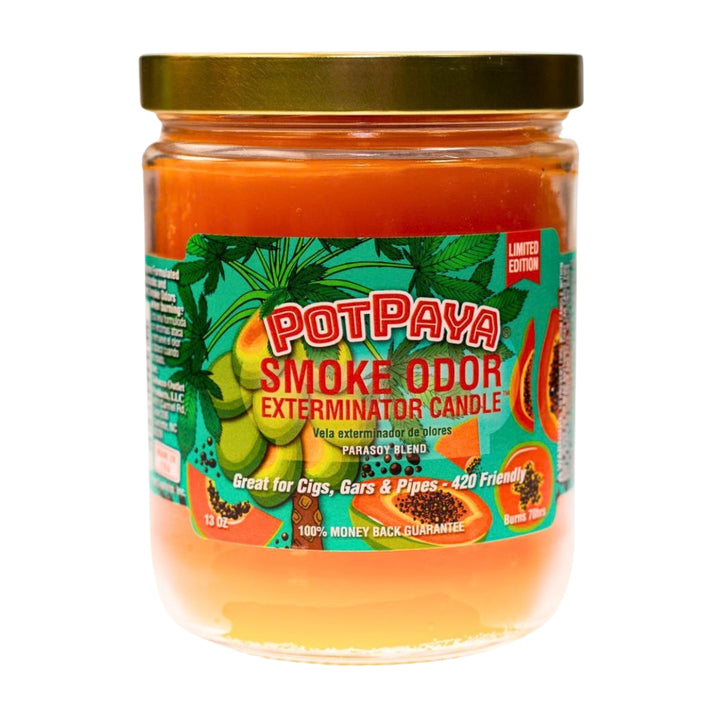 Smoke Odor Exterminator Candle Potpaya displayed on a white background - Up N Smoke