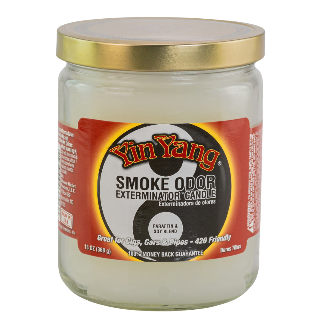 Smoke Odor Exterminator Candle Yin Yang displayed on a white background - Up N Smoke
