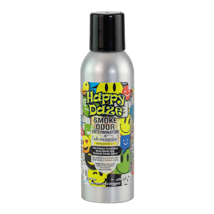 Smoke Odor Exterminator Spray Happy Daze displayed on a white background - UNS