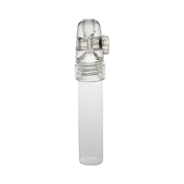 "Clear 10mL Travel Spice Dispenser on a white background," - Up N Smoke.