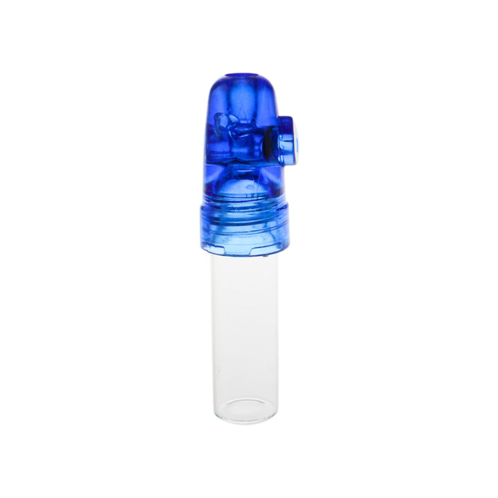 "5mL blue Travel Spice Dispenser on a white background," - Up N Smoke.