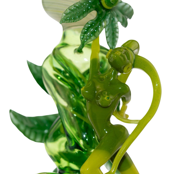 "Close-up of the fairy on the heady Sol Fire Weed Fairy Bubbler on a white background," - Up N Smoke.