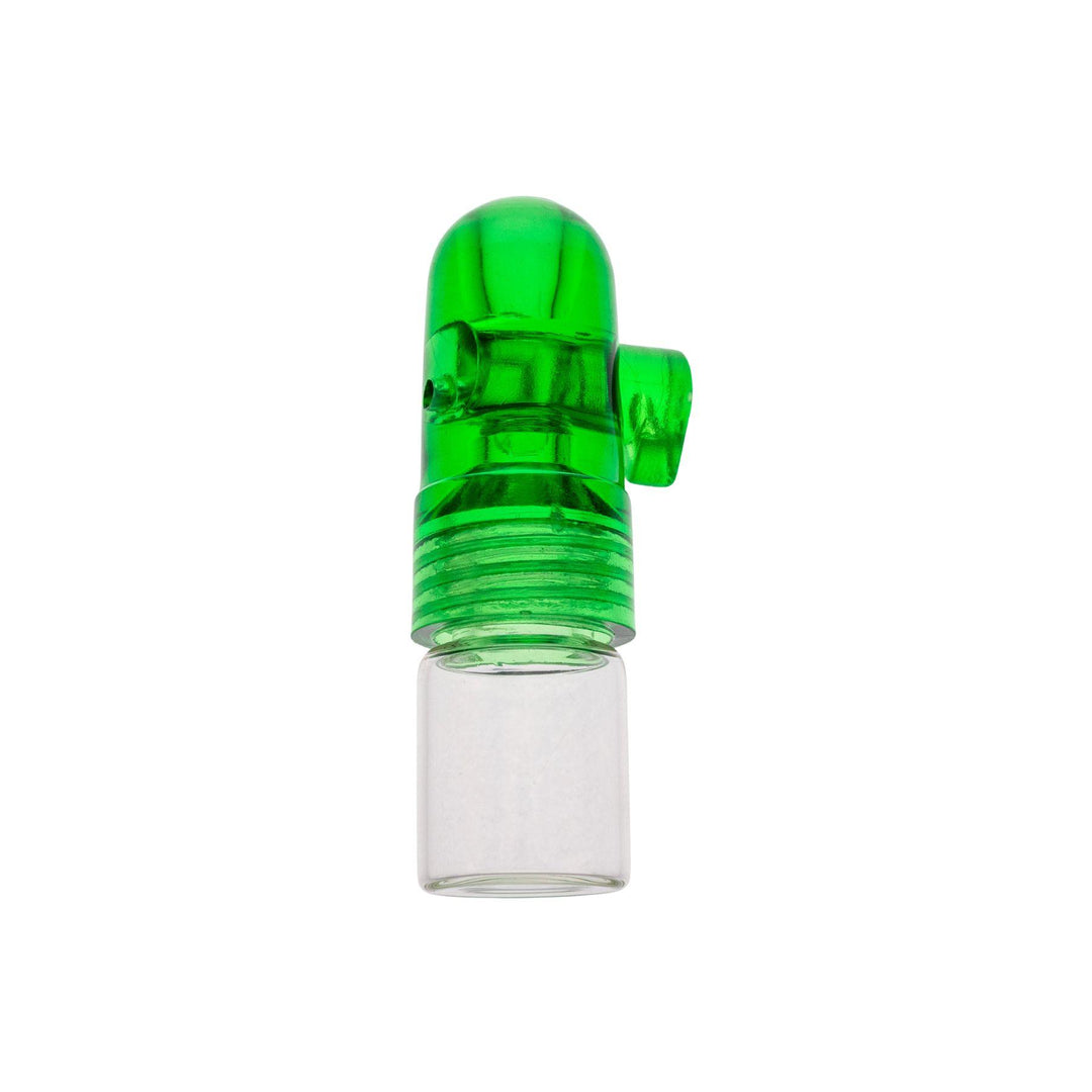 "Green Spice Travel Dispenser on a white background," - Up N Smoke.