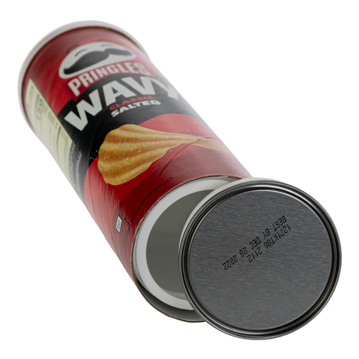 "Pringles Stash Safe Can that has a false bottom for storage of private goods on a white background," - Up N Smoke.