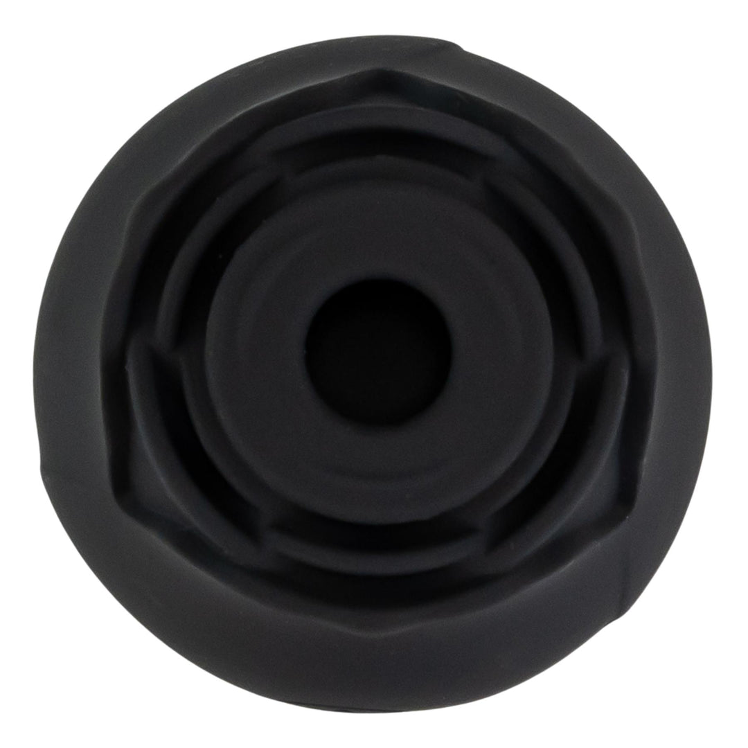 Suction Rose Toy black color low angle displayed on a white background - Up N Smoke