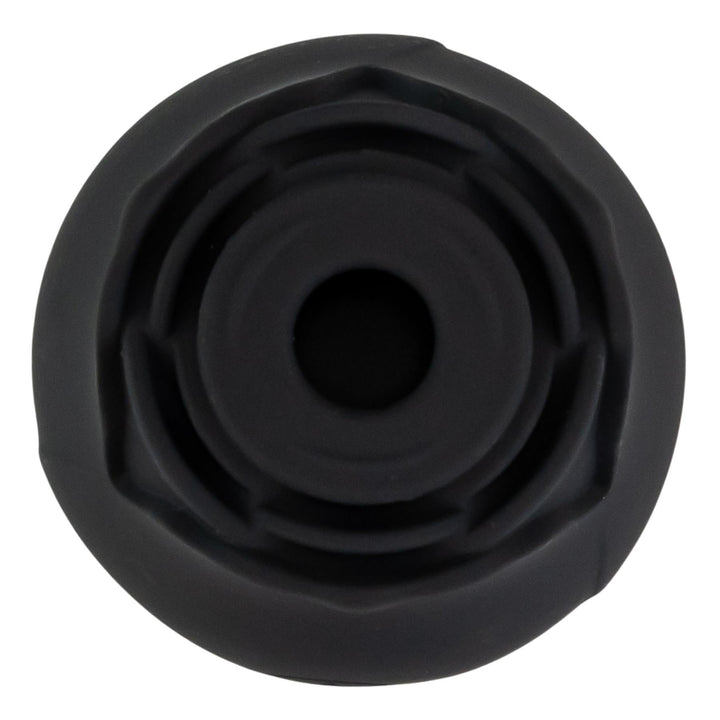 Suction Rose Toy black color low angle displayed on a white background - Up N Smoke