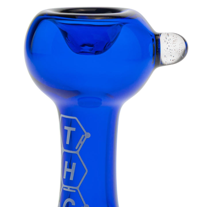 THC Glass Co. Chillum blue close-up angle on a white background - Up N Smoke