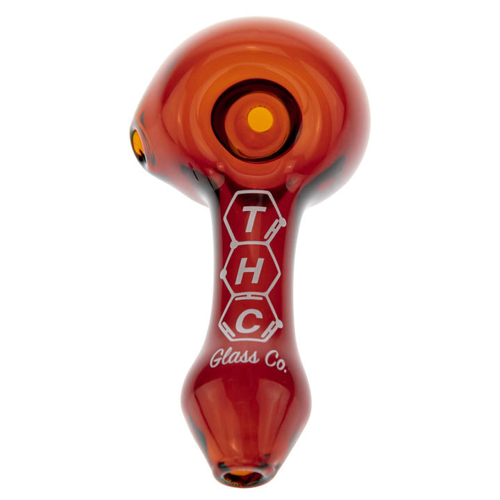 THC Glass Co. Spoon Amber color top-down photo on a white background - Up N Smoke