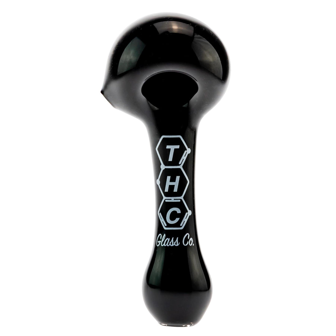 THC Glass Co. Spoon Black color on a white background high and low angle - Up N Smoke