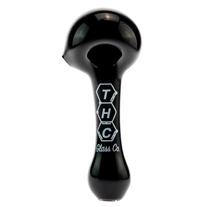 THC Glass Co. Spoon Black color on a white background high and low angle - Up N Smoke
