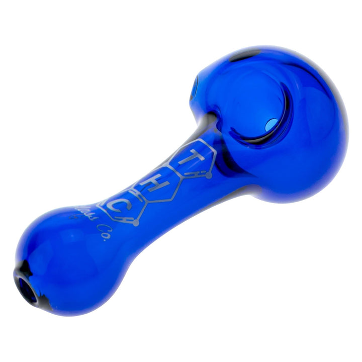 THC Glass Co. Spoon Blue color on a white background angle - Up N Smoke