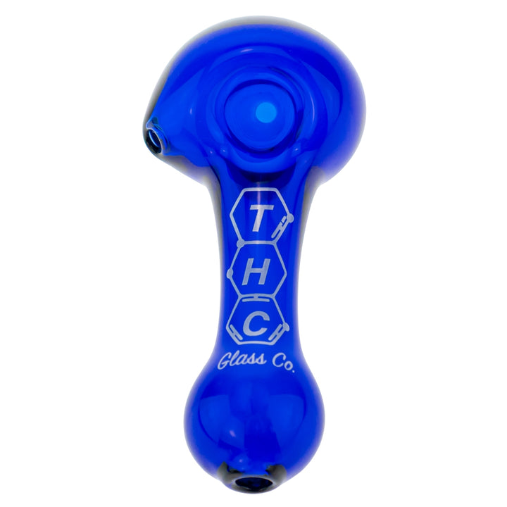 THC Glass Co. Spoon Blue color top-down photo on a white background - Up N Smoke